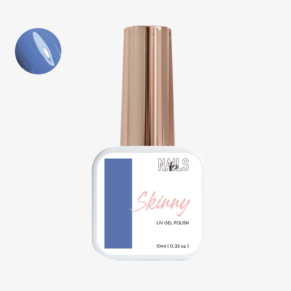 Flacon 10 ml du vernis semi-permanent bleu jean Gel Polish Skinny NAILS FRS