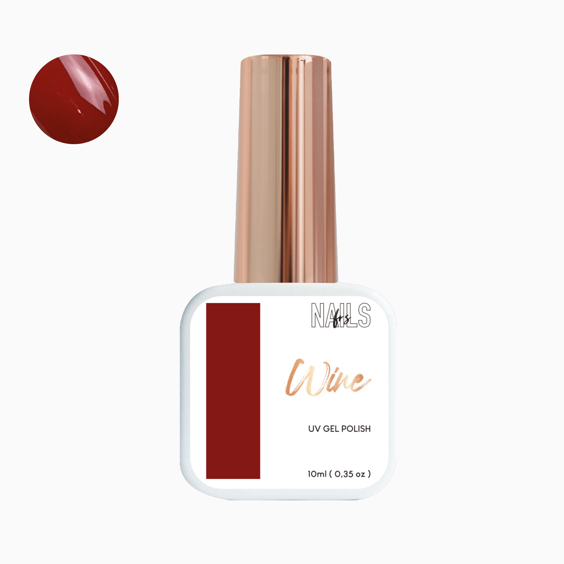 Flacon 10 ml du vernis semi-permanent rouge brique Gel Polish Wine NAILS FRS
