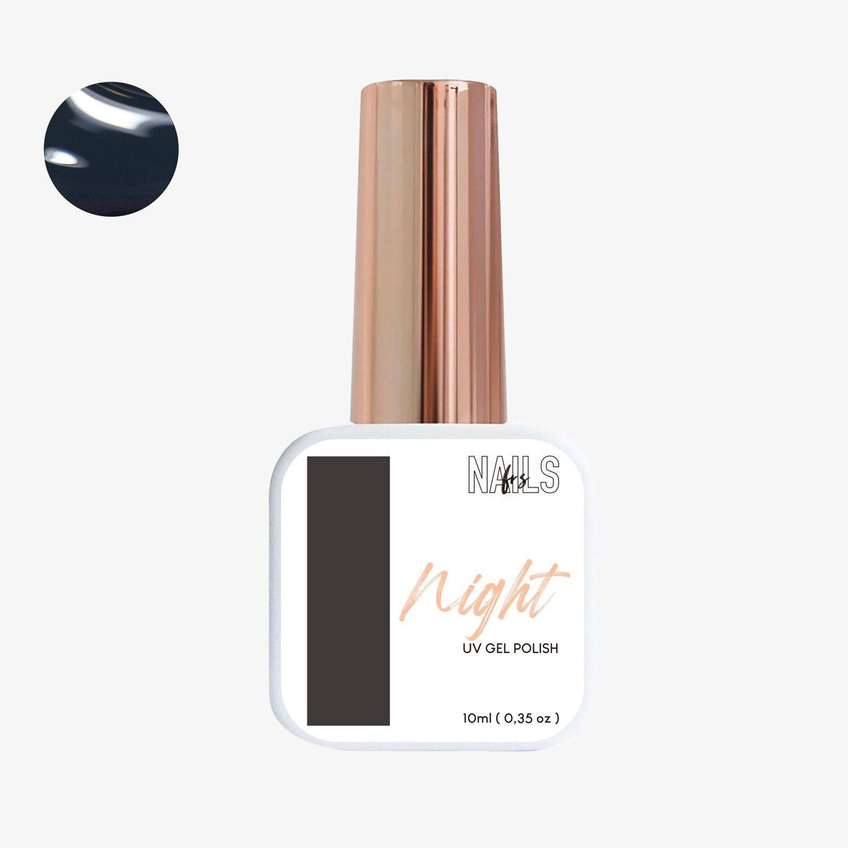 Flacon 10 ml du vernis semi-permanent gris anthracite Gel Polish Night NAILS FRS