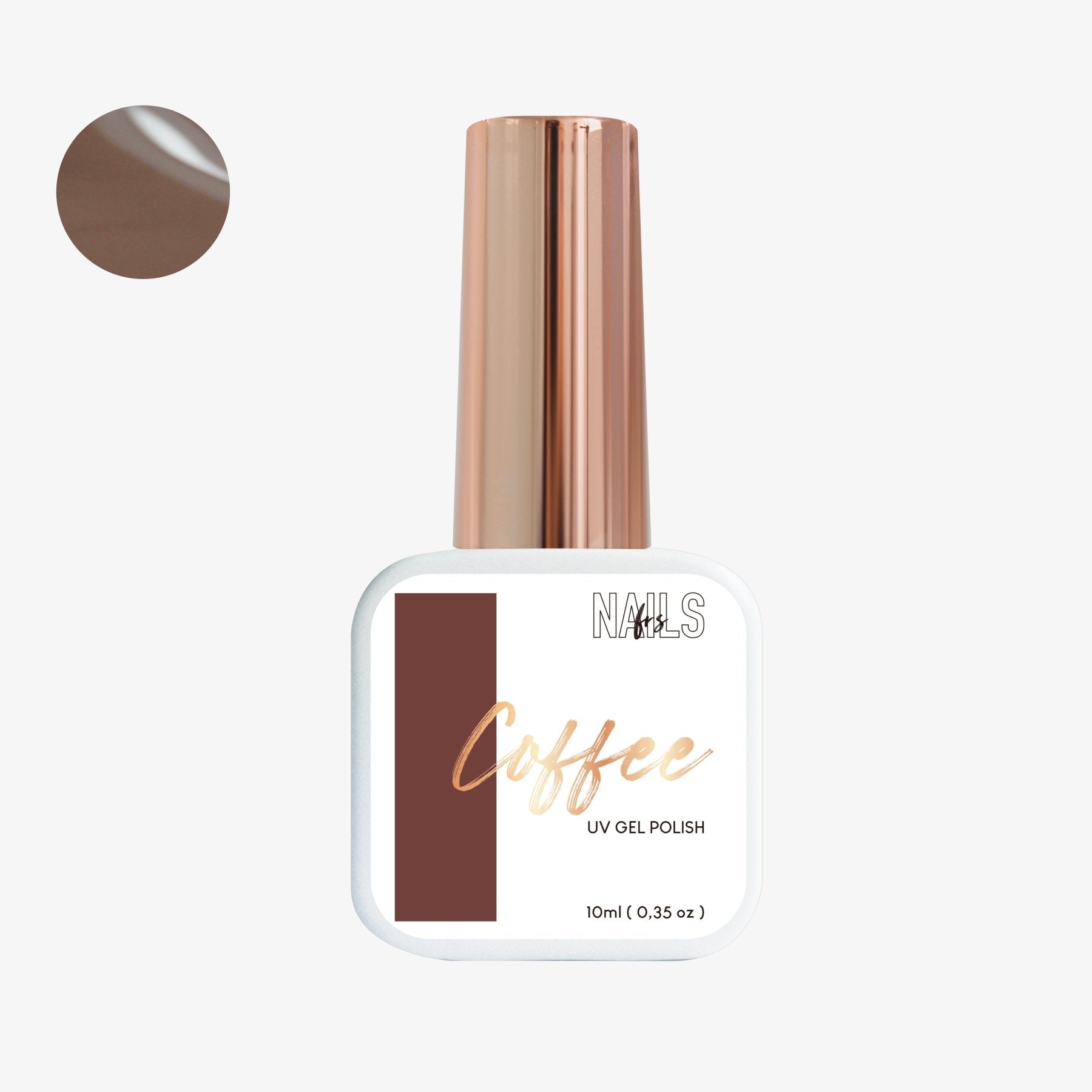Flacon 10 ml du vernis semi-permanent marron café Gel Polish Coffee NAILS FRS