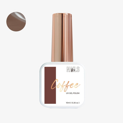 Flacon 10 ml du vernis semi-permanent marron café Gel Polish Coffee NAILS FRS