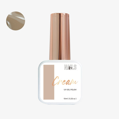 Flacon 10 ml du vernis semi-permanent beige nude Gel Polish Cream NAILS FRS