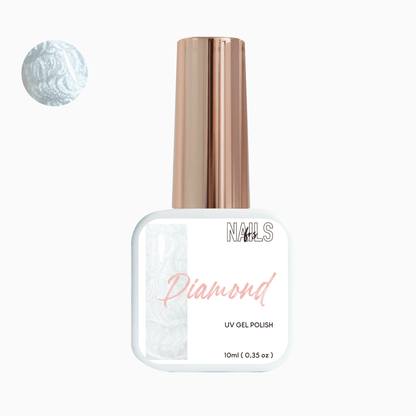 Flacon 10 ml du vernis semi-permanent blanc nacré Gel Polish Diamond NAILS FRS