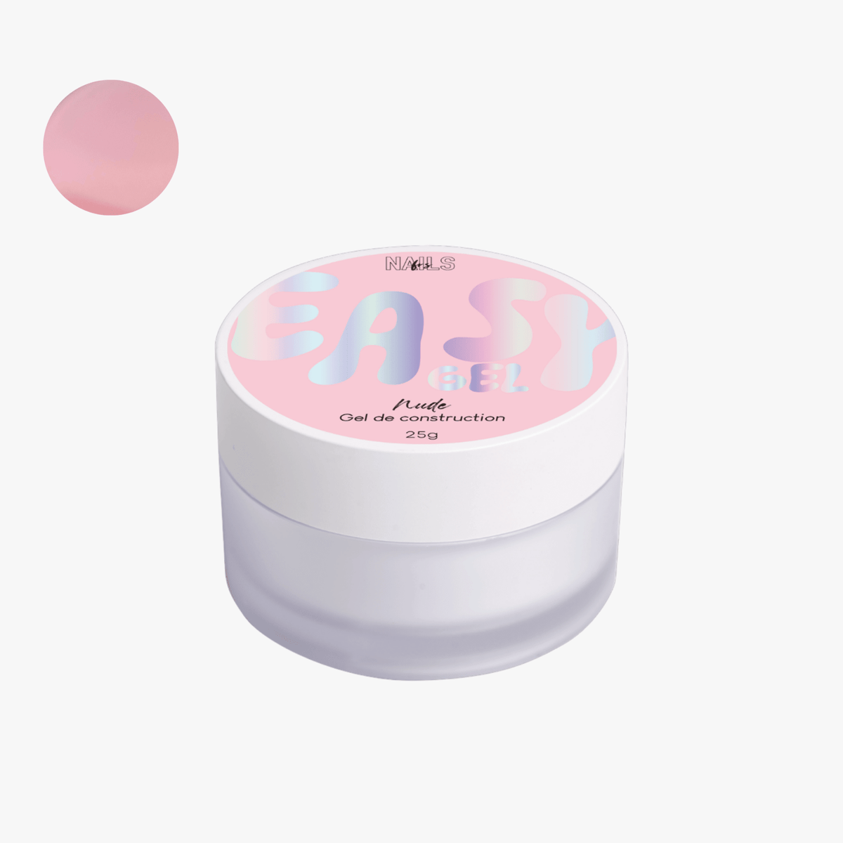 Pot 25 g du gel de construction Easy gel Nude NAILS FRS, teinte rose moyen