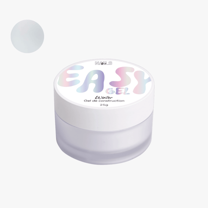 Pot 25 g du gel de construction Easy gel Winter NAILS FRS, teinte blanc bleuté