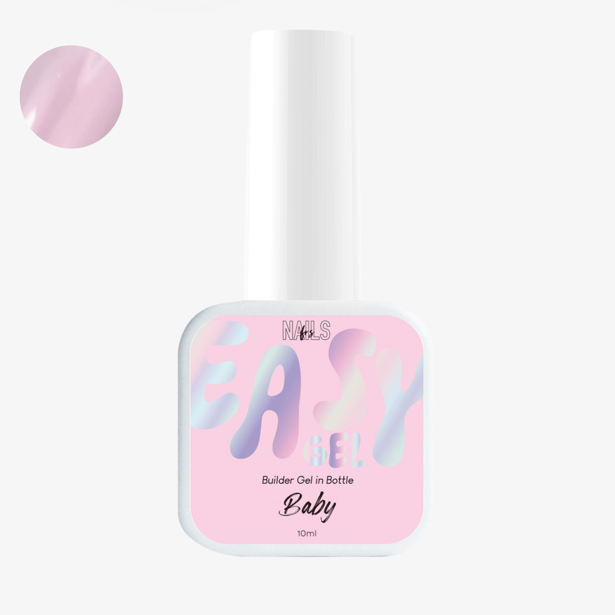 Flacon 10 ml du gel de construction Easy gel Baby NAILS FRS, builder gel en bouteille rose pâle