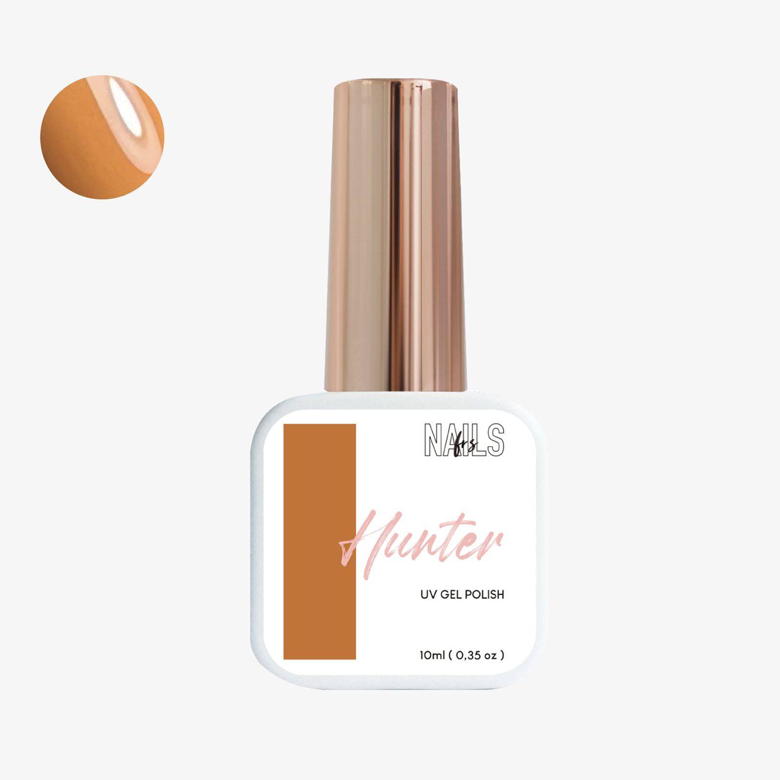 Flacon 10 ml du vernis semi-permanent caramel ocre Gel Polish Hunter NAILS FRS