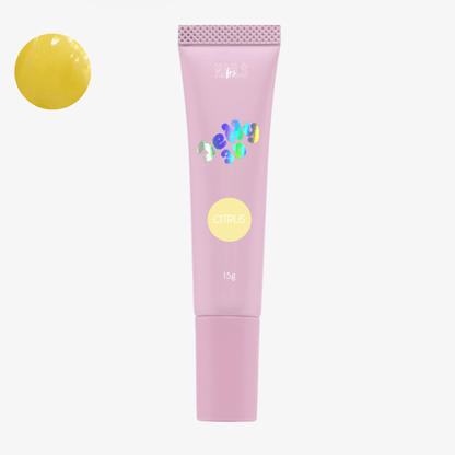 Tube Jelly 3D Citrus NAILS FRS 15 g, gel de modelage jaune citron et sa pastille de teinte