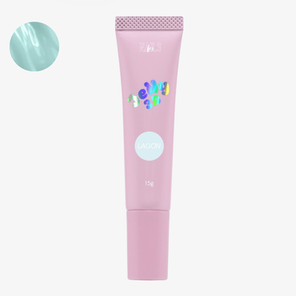 Tube Jelly 3D Lagon NAILS FRS 15 g, gel sculptable bleu lagon pastel et son nuancier