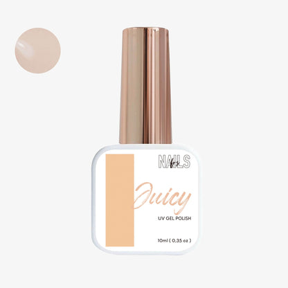 Flacon 10 ml du vernis semi-permanent pêche clair Gel Polish Juicy NAILS FRS
