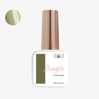 Flacon 10 ml du vernis semi-permanent vert kaki Gel Polish Jungle NAILS FRS