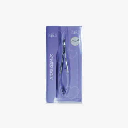 Micro ciseaux NAILS FRS sous blister violet, prêts pour la coupe des cuticules