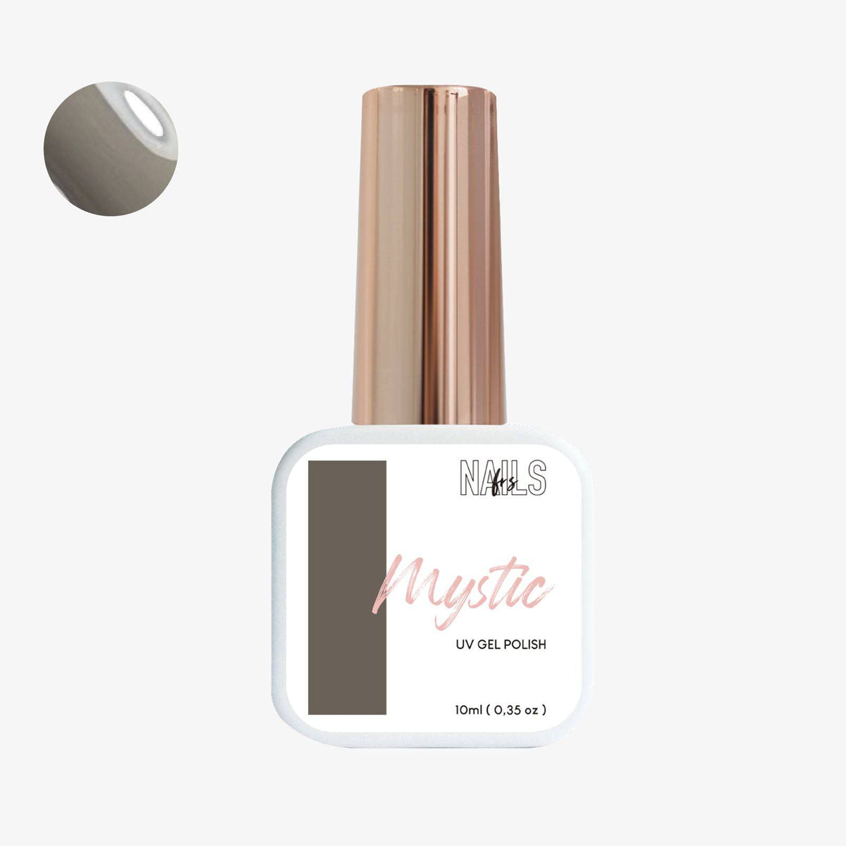 Flacon 10 ml du vernis semi-permanent taupe grisé Gel Polish Mystic NAILS FRS