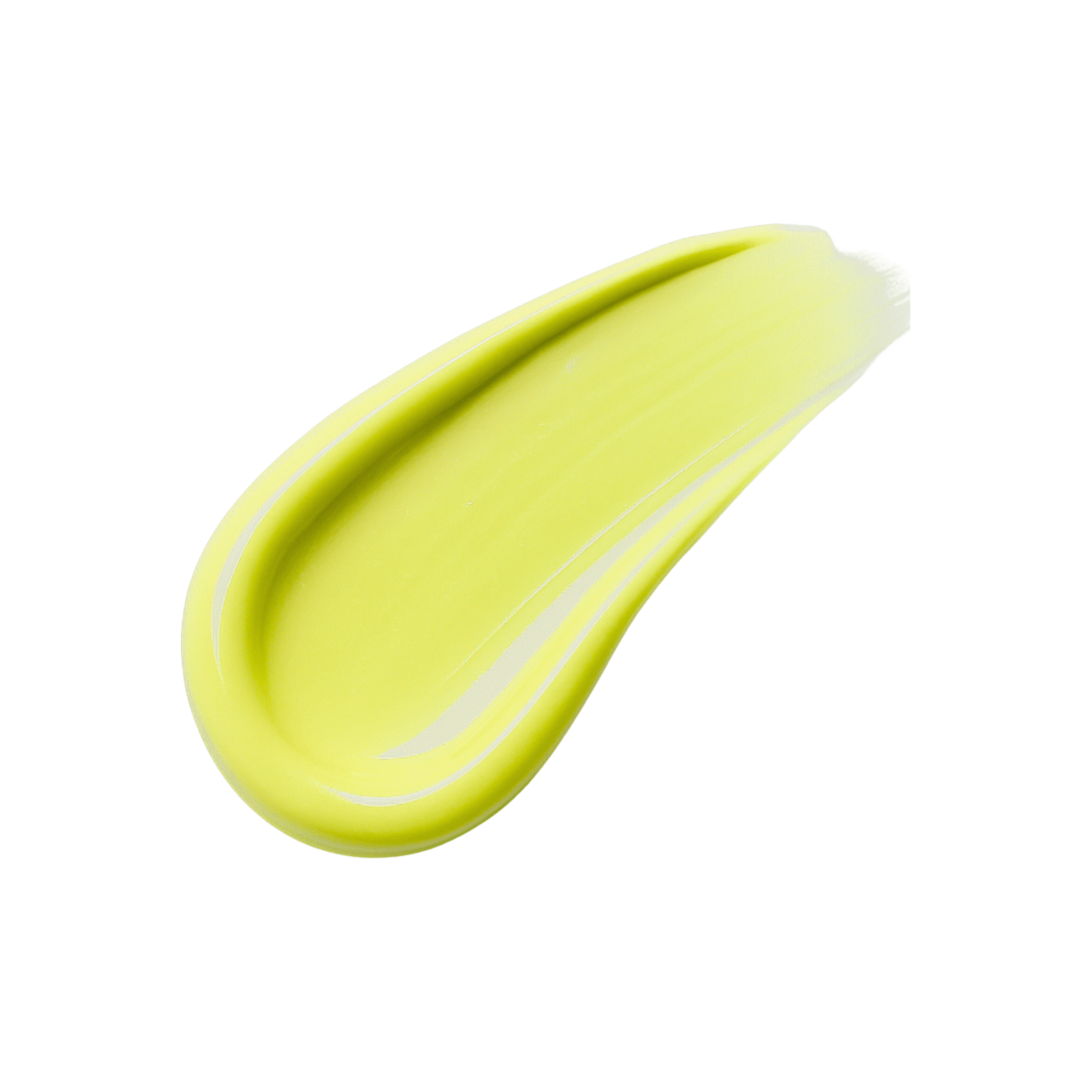 Texture du gel Easy gel Néon étalée au pinceau, matière jaune fluo épaisse et brillante