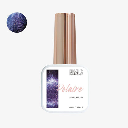 Flacon 10 ml du vernis semi-permanent cat eye violet-bleu Gel Polish Polaire NAILS FRS