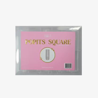 Coffret Popits square NAILS FRS, 12 tailles et C-curve en boîte transparente